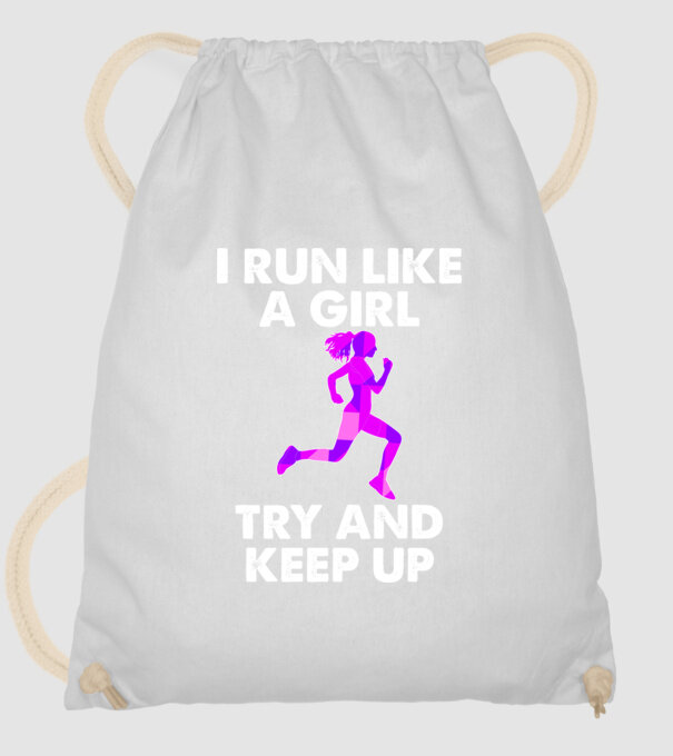 I run like a girl model alb pe tricou
