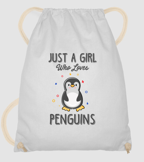 Just a girl who loves Penguins model alb pe tricou