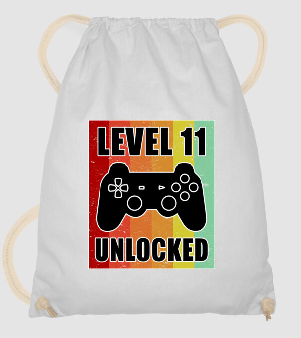 level 11 unlocked retro gamer model alb pe tricou