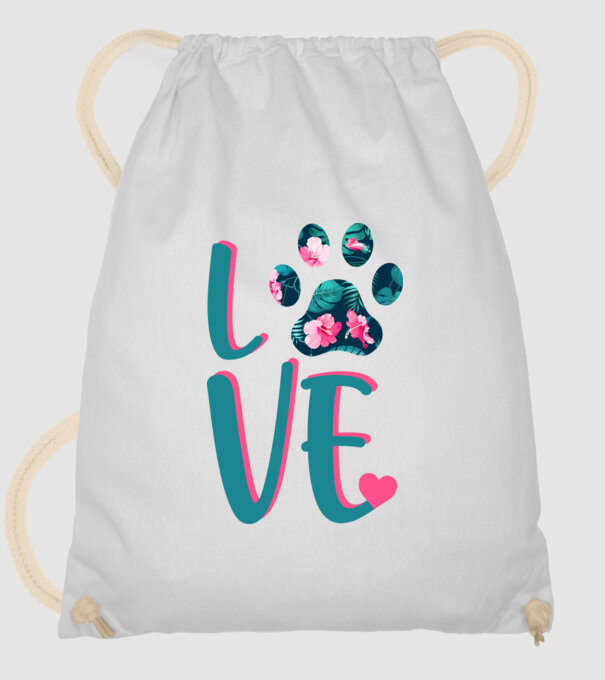 LOVE CÂINI model alb pe tricou