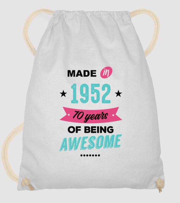 MADE in 1952 model alb pe tricou