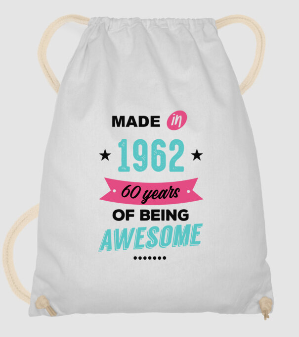 MADE in 1962 model alb pe tricou