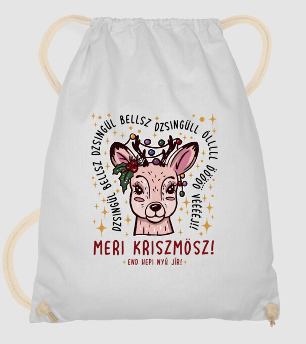 Cană dimensionată meri cristmăs djingăl bel model alb pe tricou