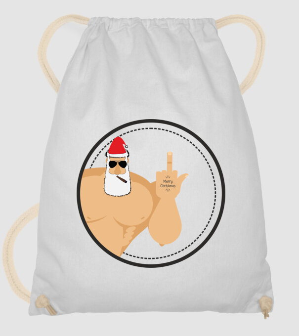'Merry F''in Xmas' model alb pe tricou