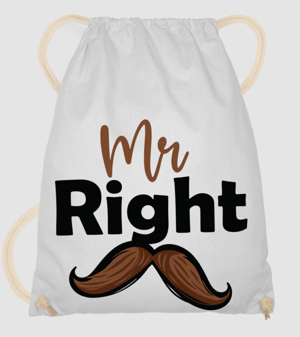 Mr right model alb pe tricou