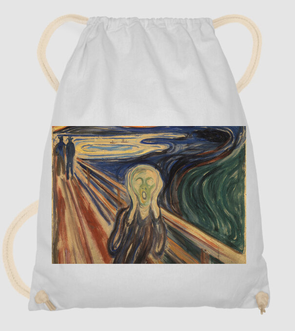 Pictură Munch Mască model alb pe tricou