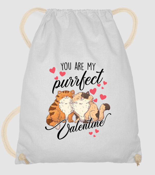 My purrfect valentine model alb pe tricou