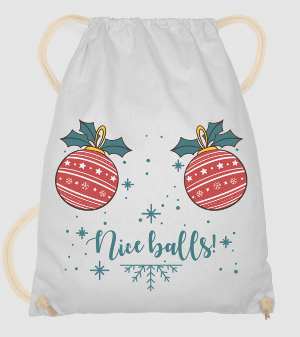 Nice Balls model alb pe tricou