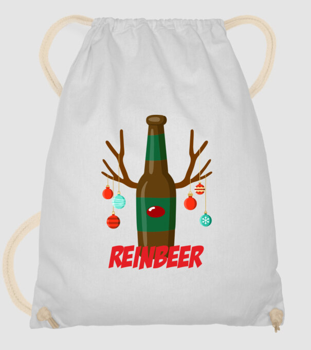 Bere REINBEER model alb pe tricou