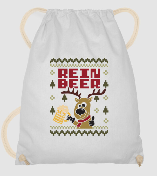 Reinbeer ugly sweater model alb pe tricou