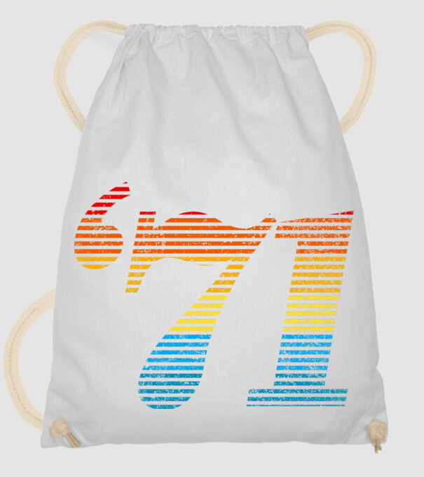 Retro Birthday 1971 model alb pe tricou