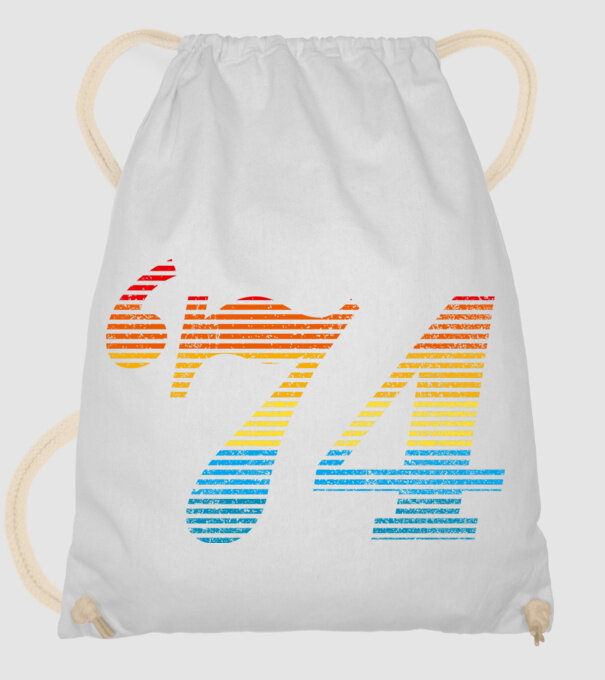 Retro Birthday 1974 model alb pe tricou