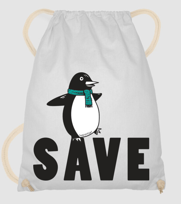 Save penguin model alb pe tricou