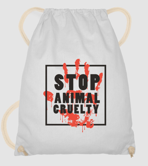 Stop animal cruelty model alb pe tricou
