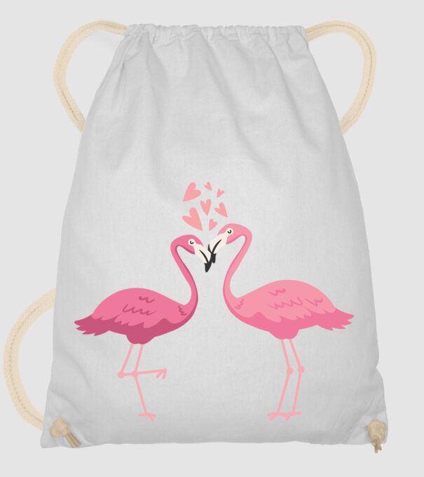 FLAMINGO ÎNDRĂGOSTIȚI model alb pe tricou