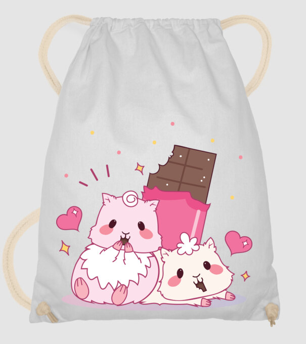 HAMSTERI ÎNDRĂGOSTIȚI 2 model alb pe tricou