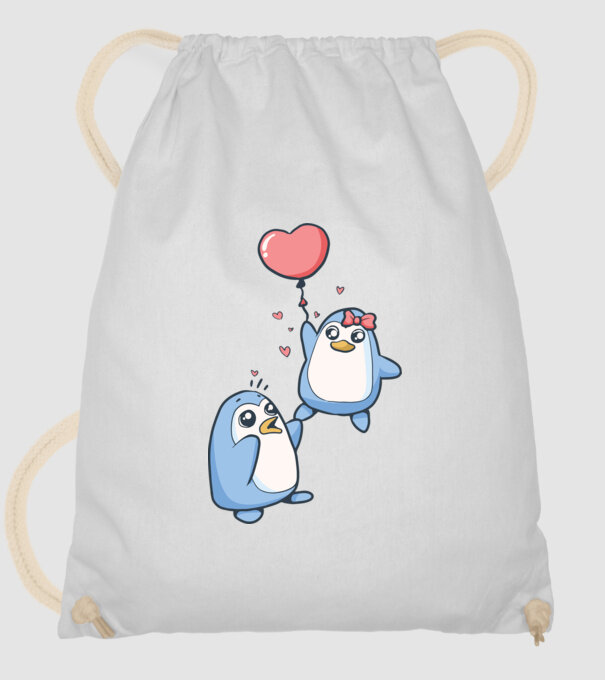 PINGUIN ÎNDRĂGOSTIT 4 model alb pe tricou