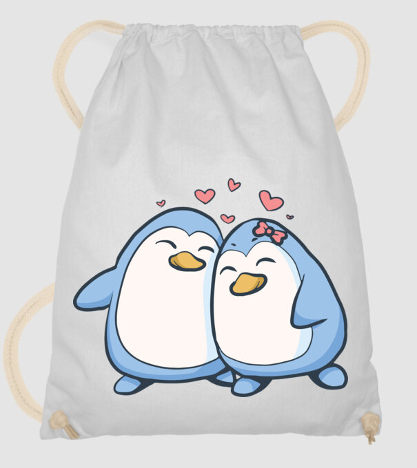 PINGUIN ÎNDRĂGOSTIT model alb pe tricou