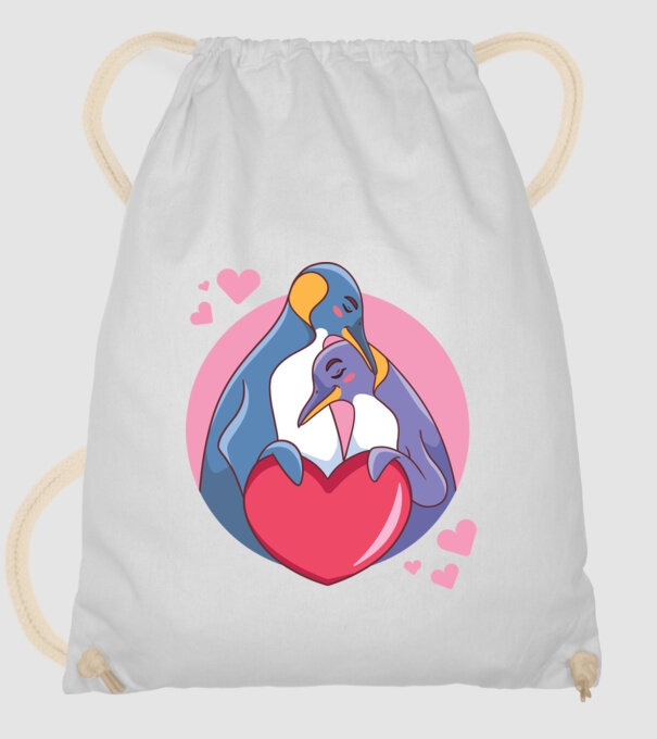 PINGUIN ÎNDRĂGOSTIT 5 model alb pe tricou
