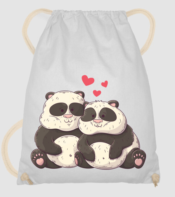 URȘI PANDA DOLOFANI ÎNDRĂGOSTIȚI model alb pe tricou