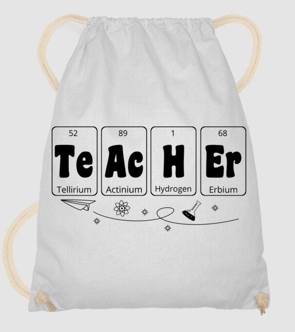 Teacher periodic model alb pe tricou
