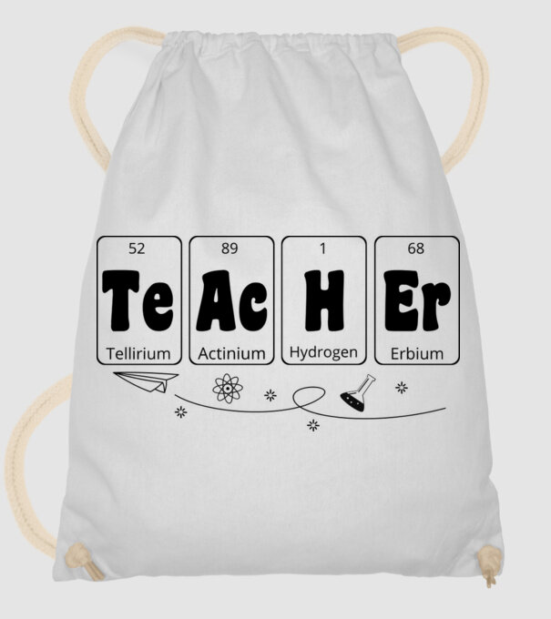 Teacher periodic model alb pe tricou