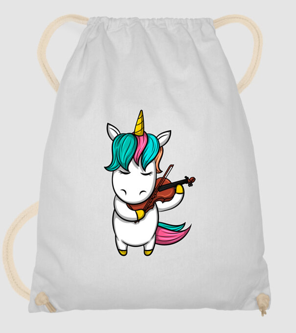 Unicorn Violin model alb pe tricou
