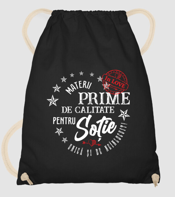 00_Materii prime de calitate pentru soție model negru pe tricou