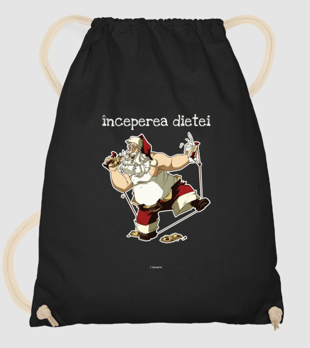 începerea dietei - 1 ianuarie model negru pe tricou