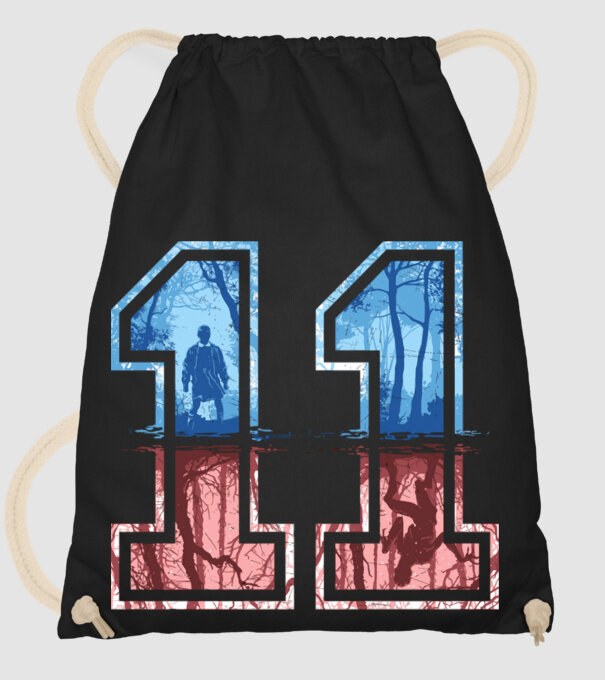 11 eleven stranger things model negru pe tricou
