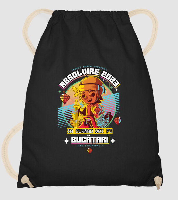  absolvire 2023 bucătar model negru pe tricou