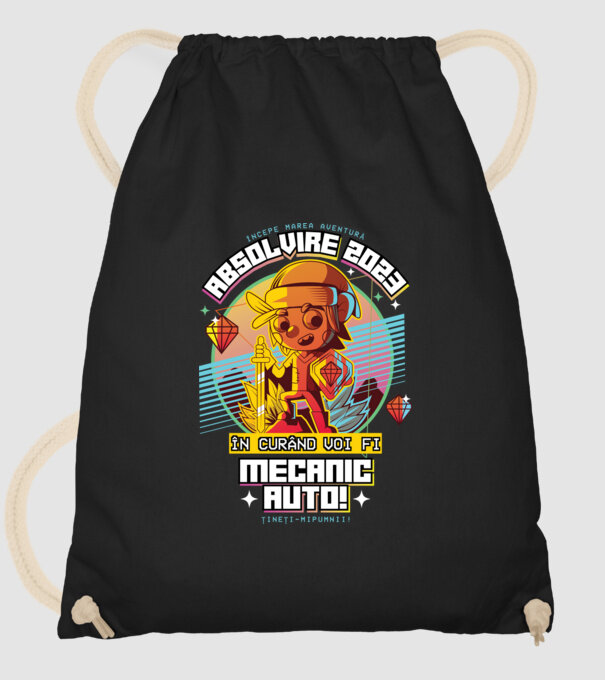 absolvire 2023 mecanic auto model negru pe tricou