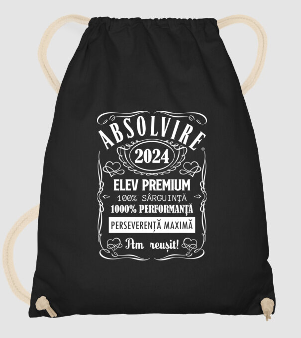 Absolvire Premium model negru pe tricou