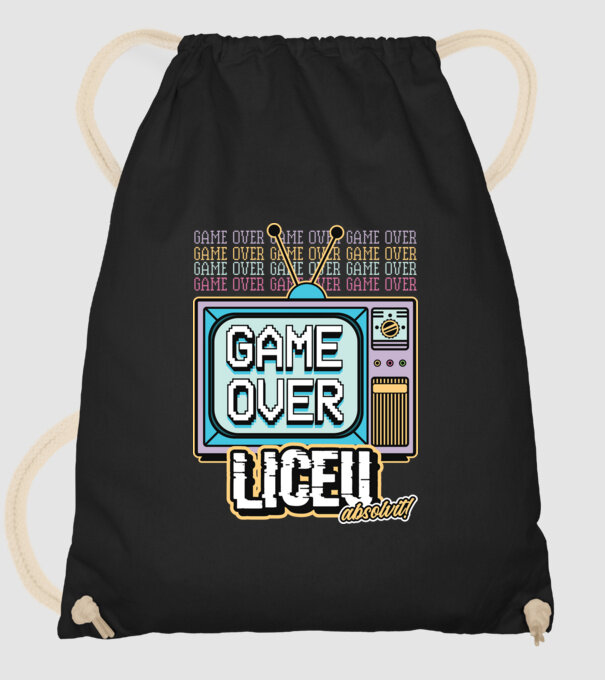 Absolvire retro liceu model negru pe tricou