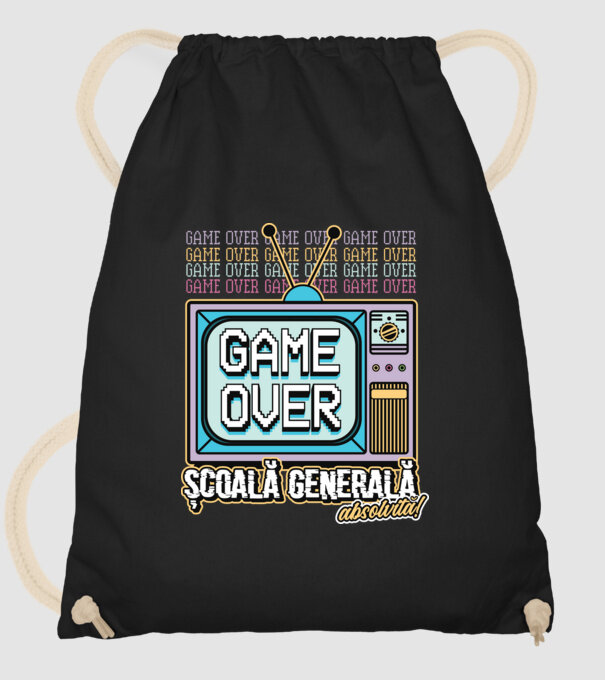 Absolvire retro școală generală model negru pe tricou