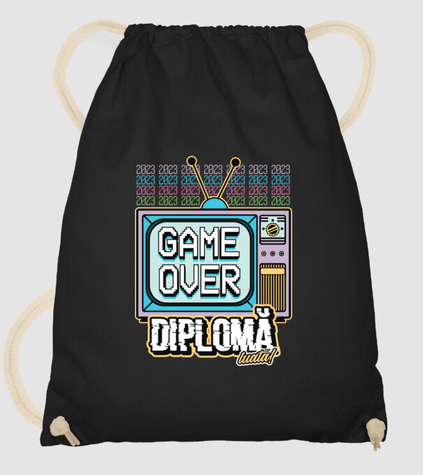 Absolvire retro diplomă model negru pe tricou