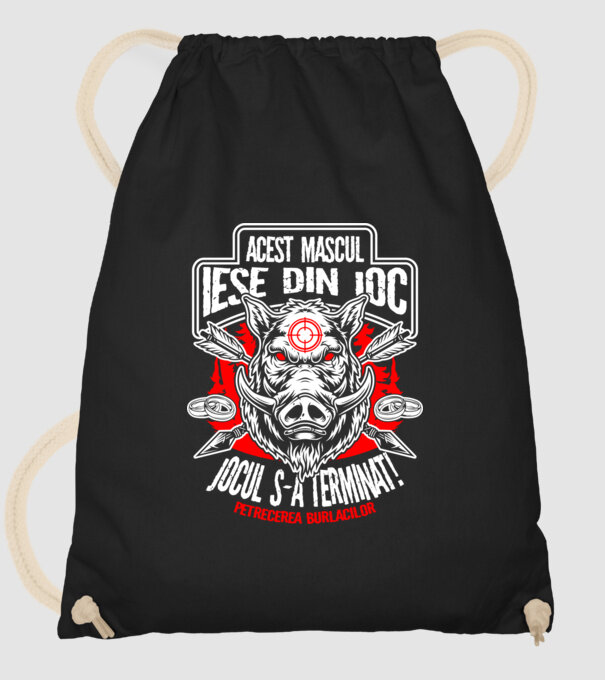 Acest mascul iese din joc - jocul s-a terminat - petrecerea burlacilor model negru pe tricou