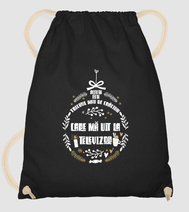 acesta este tricoul meu de Crăciun_care ma uit la televizor model negru pe tricou