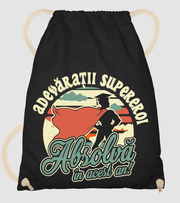 Adevărații supereroi model negru pe tricou