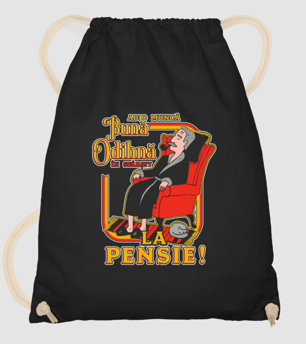 Adio muncă, bună odihnă! în sfârșit, la pensie! model negru pe tricou