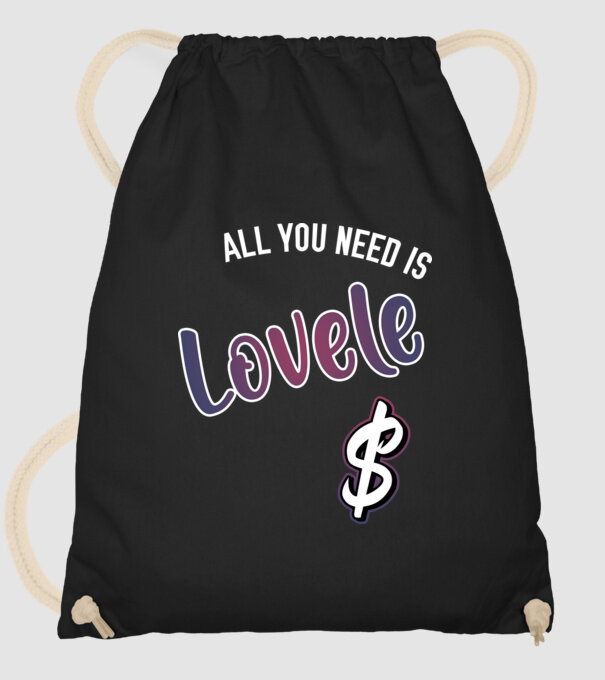 All you need is lovele model negru pe tricou