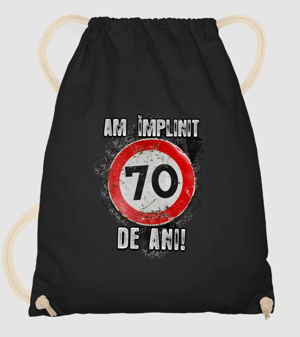 Am împlinit 70 de ani! model negru pe tricou