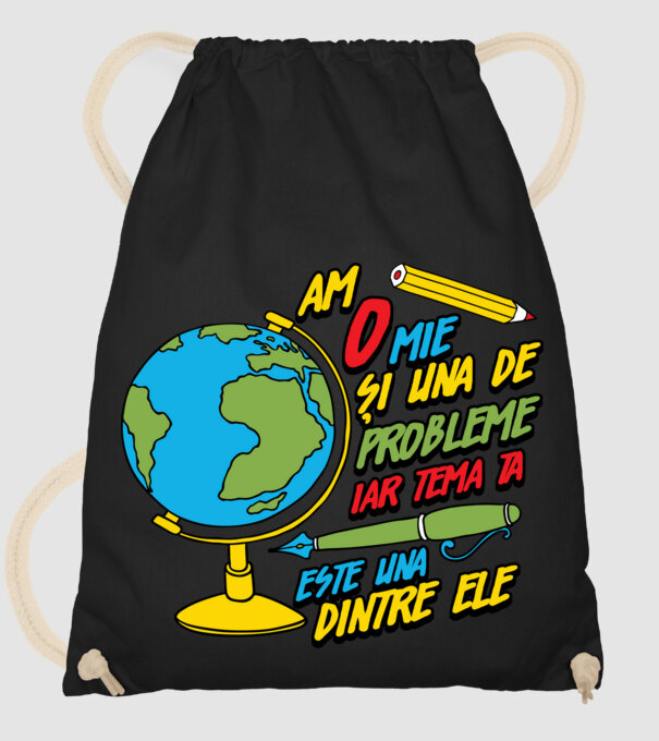 Am o mie și una de probleme, iar tema ta este una dintre ele model negru pe tricou