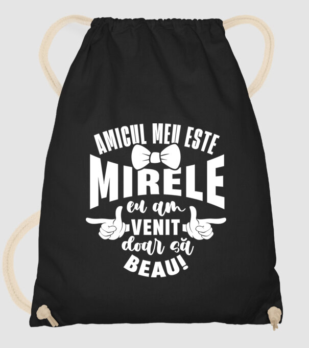 Amicul meu este mirele model negru pe tricou