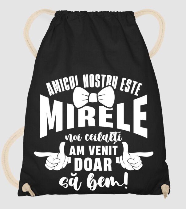 Amicul nostru este mirele model negru pe tricou