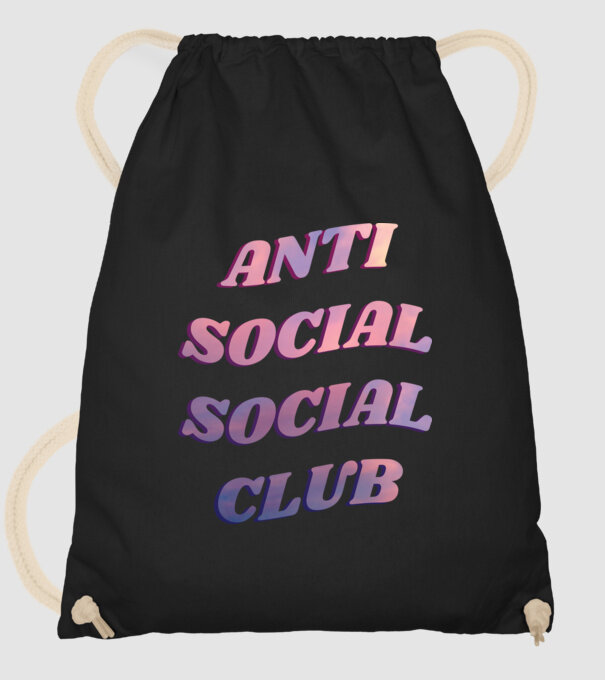Anti social social club pink model negru pe tricou