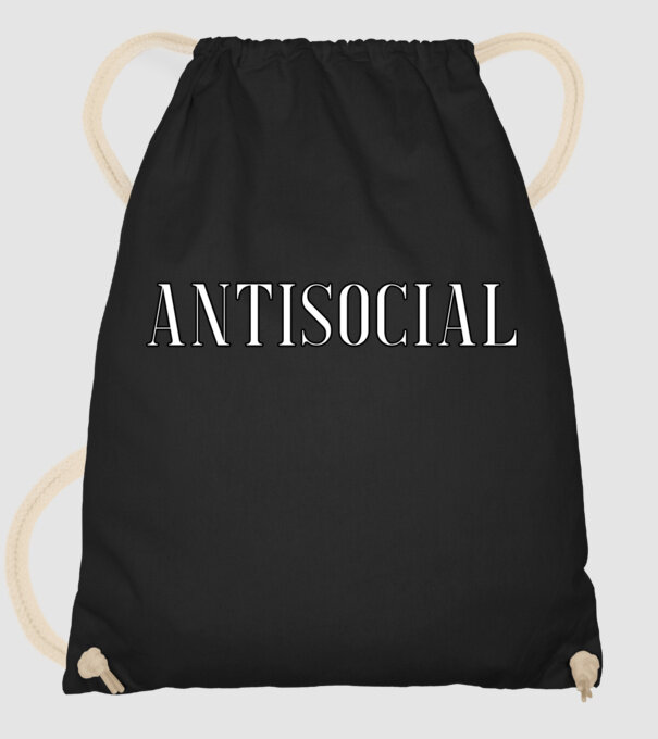 Antisocial model negru pe tricou
