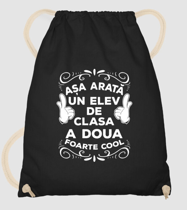Așa arată un elev de clasa a doua foarte cool model negru pe tricou