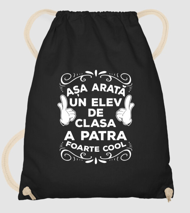 Așa arată un elev de clasa a patra foarte cool model negru pe tricou
