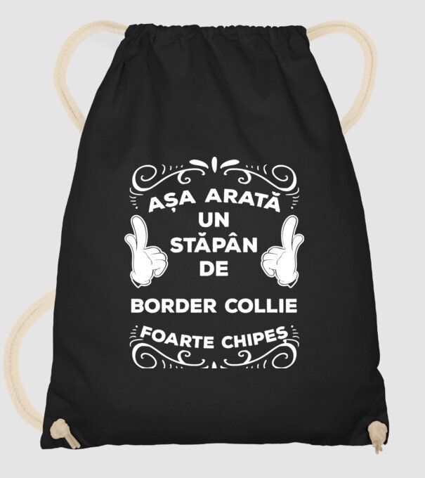 Așa arată un stăpân de Border Collie foarte chipeș model negru pe tricou